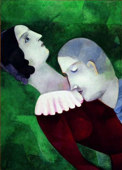 "les amoureux en vert" de Chagall