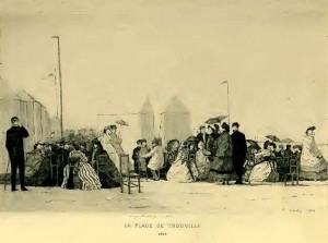 Plage de Trouville - Eau forte d'Eugène Boudin