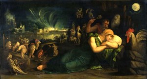   Battista Dossi, Allégorie de la Nuit, vers 1543-1544. Huile sur toile, 82 x 149,5 cm. Dresde, Staatliche Kunstsammlungen, Gemäldegalerie. © BPK, Berlin, Dist. RMN-Grand Palais / Elke Estel / Hans-Peter Kluth 