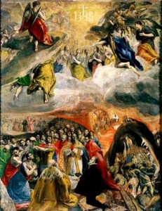 Domínikos Theotokópulos, dit le Greco, Le Rêve de Philippe II, vers 1579. Huile sur toile, 140 x 110 cm