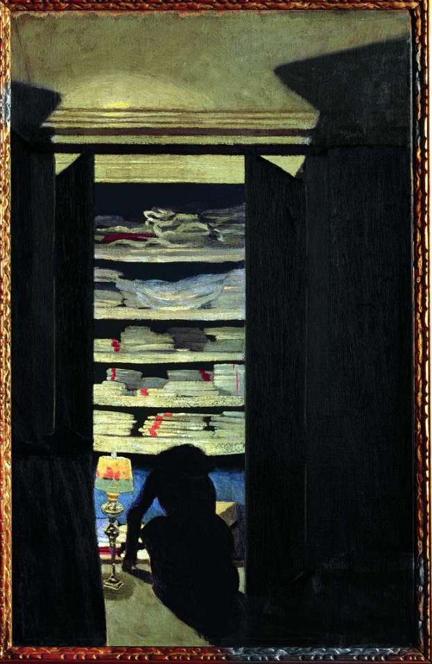 Félix Vallotton, Femme fouillant dans un placard, 1901, huile sur toile, 78 x 40 cm, collection particulière © Fondation Félix Vallotton, Lausanne