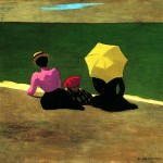 Félix Vallotton, Sur la plage, 1899, huile sur carton, 42 x 48 cm, collection particulière © Fondation Félix Vallotton, Lausanne