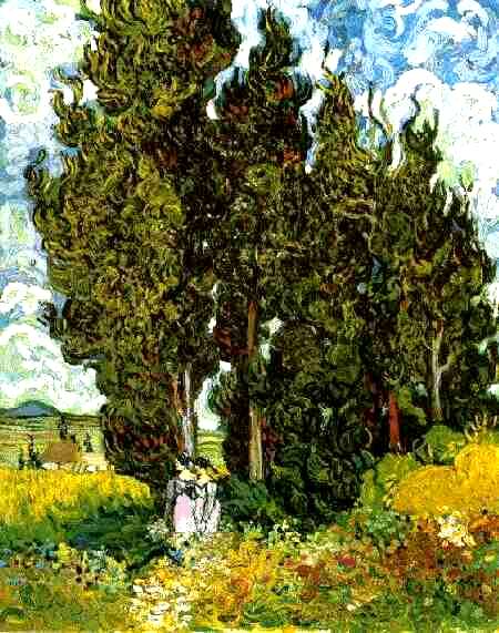 Vincent van Gogh (1853-1890) Cyprès avec deux femmes, Saint-Rémy-de-Provence, juin 1889, huile sur toile Otterlo, Kröller-Müller Museum 