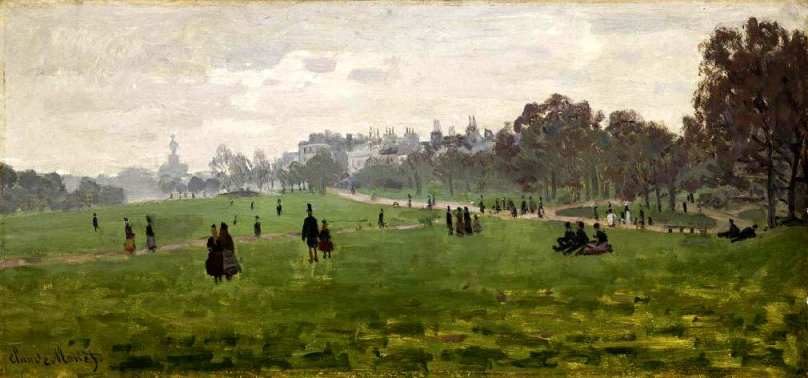 Claude Monet Green park, Londres 1870 ou 1871 Huile sur toile, 34,3 x 72,5 cm Philadelphie, Philadelphia Museum of Art
